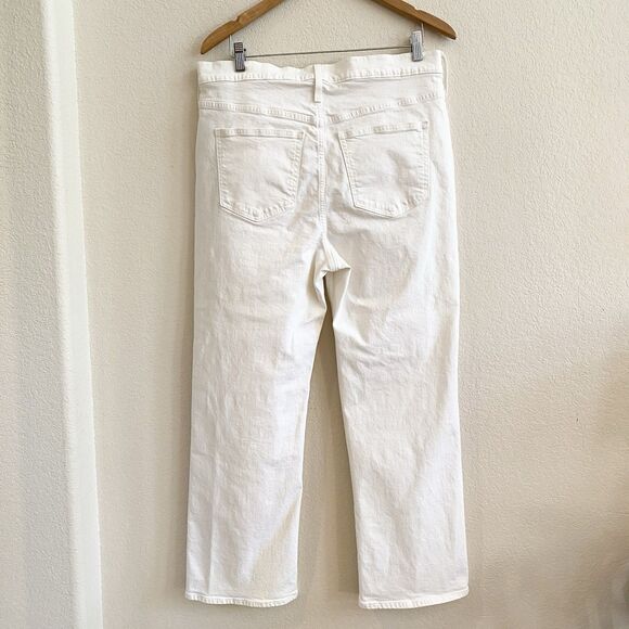 J.CREW Jeans Women 32 Demi Boot Crop High Rise White Stretch 9” Leg‎ Opening - Picture 5 of 11